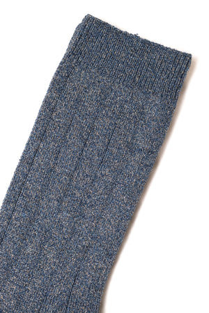 Chaussette à paillettes en coton bio fabriquées en France de couleur bleu saphir