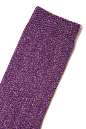 Chaussette à paillettes en coton bio fabriquées en France violette