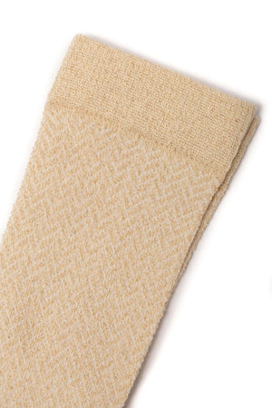 Brunette chaussette à paillette femme coton bio made in France à paillette écru