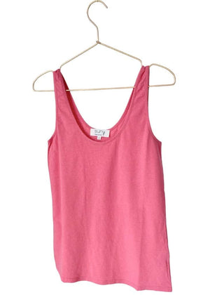 Débardeur lin et coton bio femme certifié GOTS fabrication locale rose, framboise, framboise écrasée