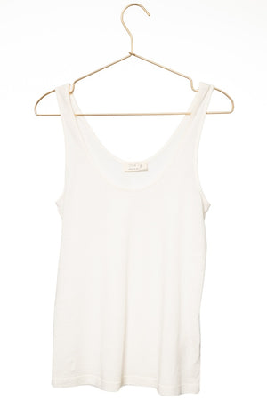 Débardeur lin et coton bio femme certifié GOTS fabrication locale blanc cassé écru