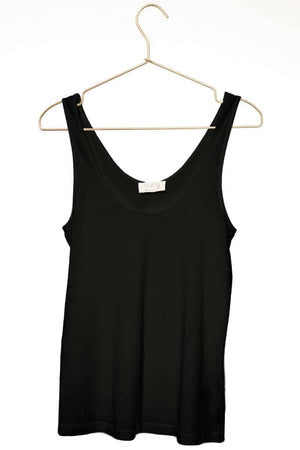 débardeur femme lin et coton bio noir pour un look décontracté ou habillé green et chic