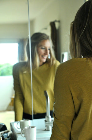 Extra suny doux tee shirt col rond femme écoresponsable label GOTS bronze terre