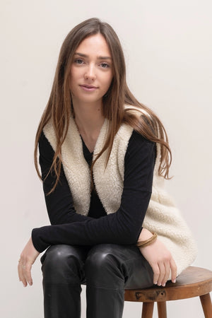 Gilet réversible en matières upcyclées DAKOTA Léopard Havane