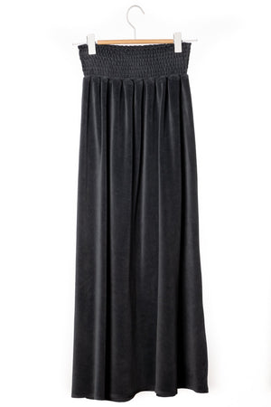 Suny minuit jupe longue velours 100% coton bio anthracite
