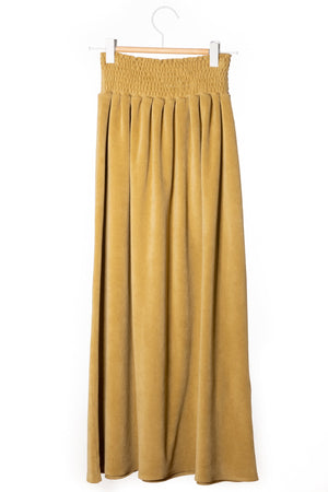 Suny minuit jupe longue velours 100% coton bio bronze terre jaune