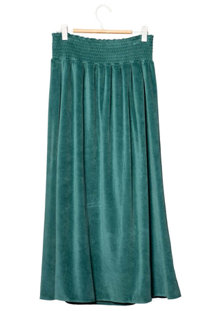 Suny minuit jupe longue velours 100% coton bio vert pin