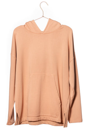 Sweat capuche femme coton bio certifié GOTS hoodie en molleton bio oversize vareuse rose des sables, rose doux, rose corail, rose brun, rose orange, vieux rose, rose ancien, rose beige, rose caramel