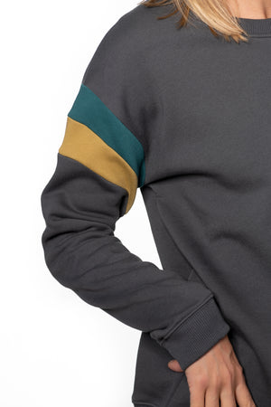 Brune sweat oversize basique femme écoresponsable anthracite