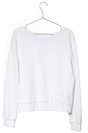 Pull femme manche longue col évasé ajusté en coton bio certifié GOTS Blanc beige, blanc cassé, beige, écru, blanc pâle