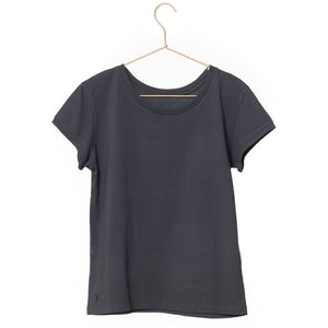 T shirt unisexe col rond manche courte coton bio souple forme droite noir uni suny