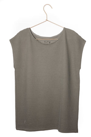 T shirt femme manche courte coupe droite uni coton bio GOTS eco responsable col rond évasé gris kaki, gris, kaki, vert doux, gris vert