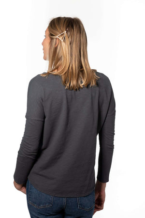 Extra suny doux tee shirt col rond femme écoresponsable label GOTS anthracite