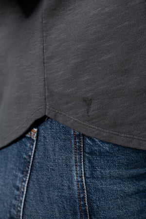 Extra suny doux tee shirt col rond femme écoresponsable label GOTS anthracite