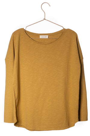 Extra suny doux tee shirt col rond femme écoresponsable label GOTS bronze terre