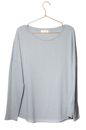 Extra suny doux tee shirt col rond femme écoresponsable label GOTS gris clair