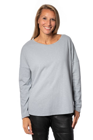 Extra suny doux tee shirt col rond femme écoresponsable label GOTS gris clair