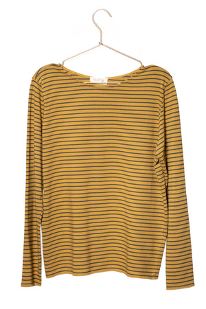 Navy suny marinière femme coton bio certifié GOTS bronze terre jaune