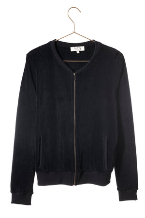 Blouson en velours côtelé bio ZIPPY SUNY noir