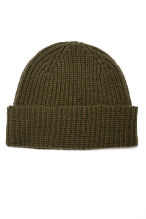Bonnet en laine upcyclée HARPER kaki vert