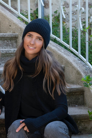 Col en laine upcyclée HOLY noir noir