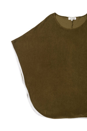 cape de bain piscine plage en éponge boucle bio vert kaki