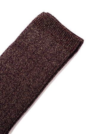 Chaussette à paillettes en coton bio fabriquées en France de couleur bordeaux