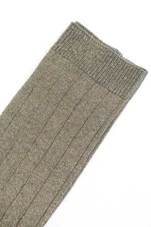Chaussettes pailletées COLETTE gris kaki en coton bio – Suny