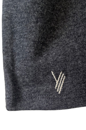 Tee shirt femme manche courte forme oversize coton upcyclé col V gris anthracite chiné