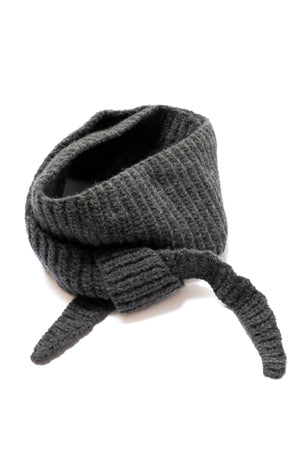 Mini écharpe JULES anthracite en laine upcyclée façon Sophie scarf Suny