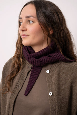 Mini écharpe JULES bordeaux chiné en laine upcyclée façon Sophie scarf Suny