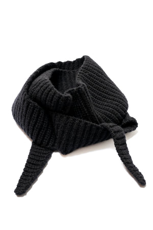 Mini écharpe JULES noir noir en laine upcyclée façon Sophie scarf Suny