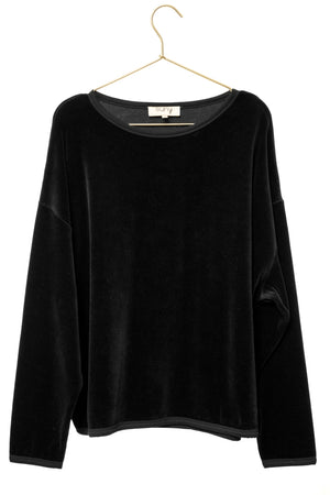 Sweat en velours bio ELSA VELOURS noir