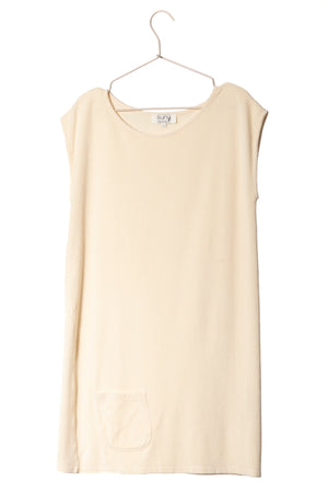 robe courte plage éponge bouclette bio manche courte col évasé