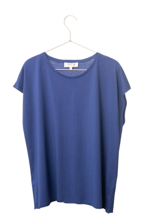 Tee shirt en coton bio ROCKY SUNY bleu saphir