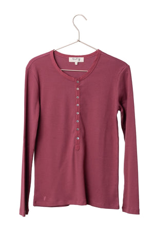 Tee-shirt tunisien SUNY en coton bio couleur lie de vin