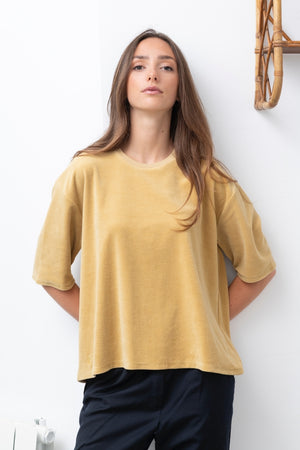 Tee-shirt HERMINE en velours miel – coton bio doux et lumineux