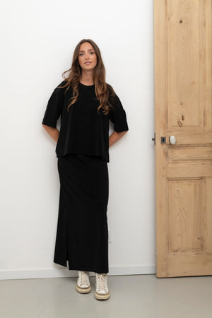 combo Suny noir noir : tee-shirt HERMINE et jupe GILDA assortie