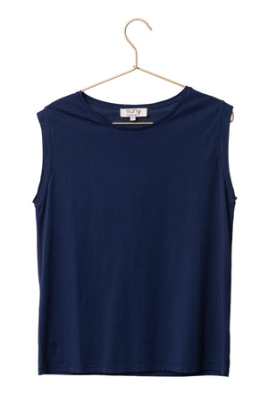 Débardeur Relax Suny marine foncé, coupe droite, col rond, coton bio