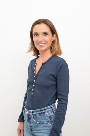 Tee-shirt tunisien SUNY en coton bio couleur bleu marine