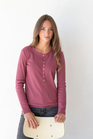 Tee-shirt tunisien SUNY en coton bio couleur lie de vin