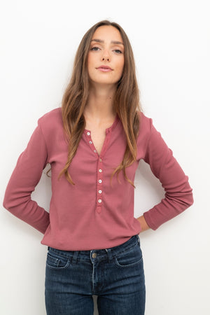 Tee-shirt tunisien SUNY en coton bio couleur lie de vin