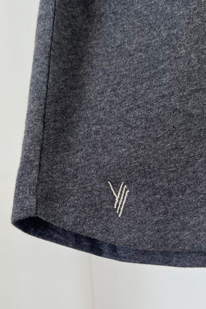 tee shirt manche longue col V en coton upcyclé extra suny V gris anthracite chiné