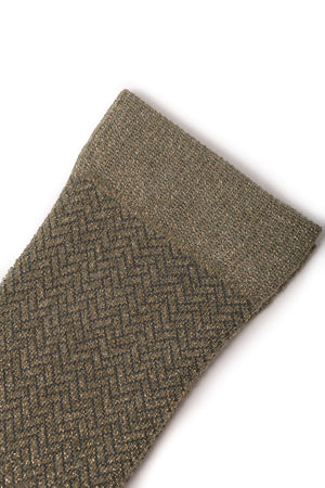 Brunette chaussette à paillette femme coton bio made in France à paillette gris kaki