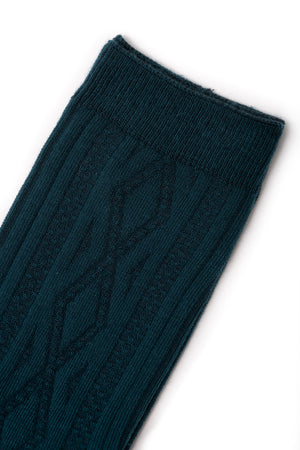 Fanette chaussette torsadée coton bio femme fabriqué en france vert canard