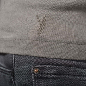 T shirt unisexe col rond manche courte coton bio souple forme droite gris kaki uni suny