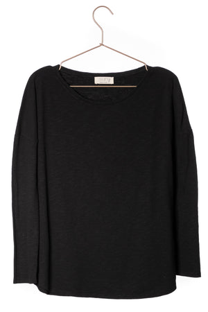 Extra suny doux tee shirt col rond femme écoresponsable label GOTS noir