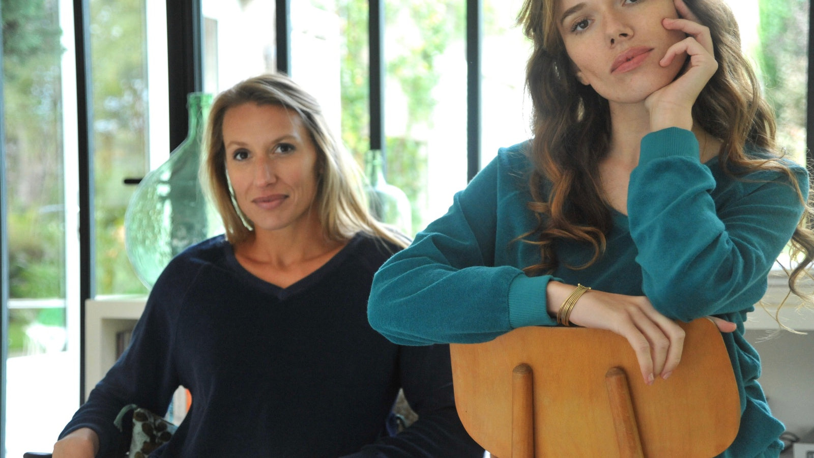 Pull col v femme en coton bio