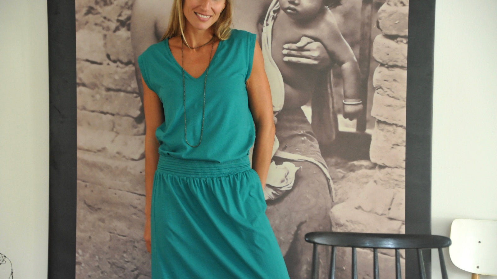 Jupe vert et vert sauge pour femme suny