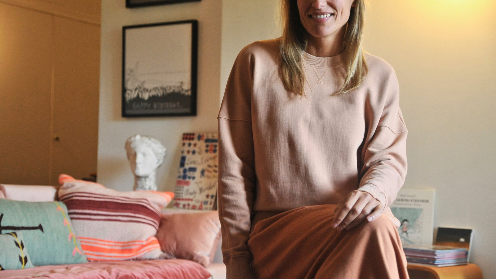 Pull rose et sweat rose poudre pour femme